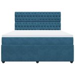 vidaXL Sommier à lattes de lit et matelas Bleu foncé 180x200cm Velours