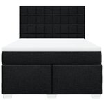 vidaXL Sommier à lattes de lit avec matelas Noir 160x200 cm Tissu