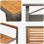 vidaXL Ensemble de salle à manger pour jardin 9 Pièces Gris et marron