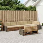 vidaXL Ensemble de canapés d'extérieur 8 Pièces Naturel et Beige
