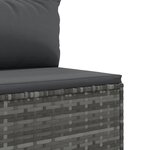 vidaXL Salon de jardin 5 Pièces avec coussins Gris Résine tressée
