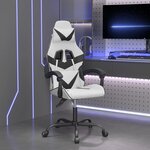 vidaXL Chaise de jeu Blanc et noir Similicuir