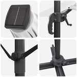 vidaXL Parasol déporté avec LED Sable 352x251x265 cm Aluminium