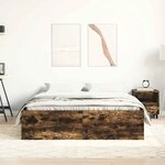 vidaXL Cadre de lit sans matelas chêne fumé 150x200 cm