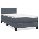 vidaXL Sommier à lattes de lit et matelas et LED gris foncé 90x210 cm velours