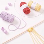 4 Perles toupies pour macramé - bois lilas - 30 mm