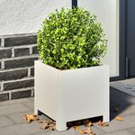vidaXL Jardinières 2 Pièces blanc 30x30x30 cm acier