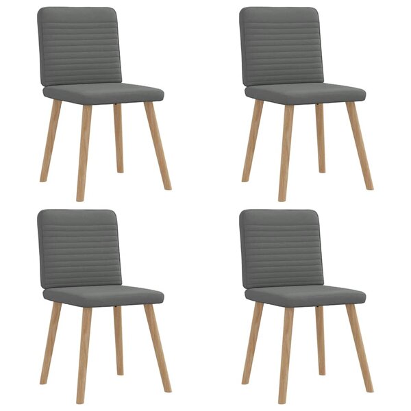 vidaXL Chaises à manger lot de 4 gris foncé tissu