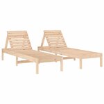 vidaXL Chaises longues lot de 2 avec table bois massif de pin