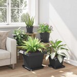 vidaXL Plateau carré à fleurs 24 pc Noir 32 x 32 x 2 5 cm Plastique