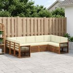vidaXL Ensemble de canapé d'angle avec coussin 7 Pièces Naturel et Crème