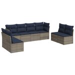 vidaXL Salon de jardin avec coussins 13 Pièces gris résine tressée