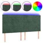 vidaXL Tête de lit à LED Vert foncé 160x5x118/128 cm Velours