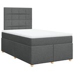 vidaXL Sommier à lattes de lit avec matelas Gris foncé 120x200cm Tissu