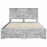 vidaXL Cadre de lit Gris béton 150 x 200 cm Bois d'ingénierie