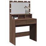 vidaXL Coiffeuse avec LED chêne marron 80x41x134 5 cm