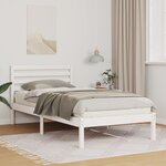vidaXL Cadre de lit Blanc 75 x 190 cm Bois massif en pin