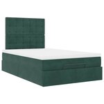 vidaXL Cadre de lit ottoman avec matelas vert foncé 120x190 cm velours