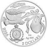 Pièce de monnaie en Argent 2 Dollars g 31.1 (1 oz) Millésime 2026 Crystal Series HELLO BABY