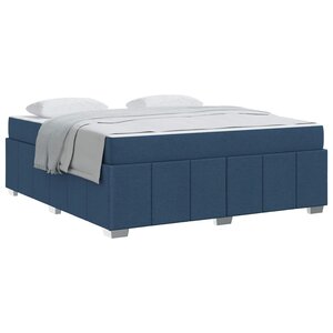 vidaXL Cadre de lit avec matelas Bleu 180 x 200 cm tissu