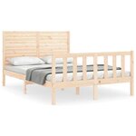 vidaXL Cadre de lit avec tête de lit 120x200 cm bois massif