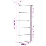 vidaXL Armoire à chaussures miroir 5 niveaux chêne fumé 63x17x169 5 cm