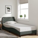 vidaXL Cadre de lit sans matelas gris foncé 80x200 cm tissu