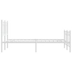 vidaXL Cadre de lit métal sans matelas et pied de lit blanc 120x200 cm