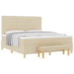 vidaXL Lit à ressorts avec tête de lit Crème 200 x 180 cm tissu