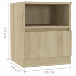 vidaXL Table de chevet chêne sonoma 40x40x50 cm bois d'ingénierie