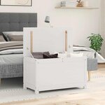 vidaXL Boîte de rangement Blanc 80x40x45 5 cm Bois massif de pin