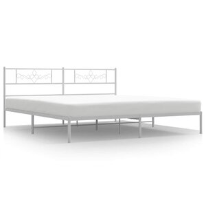 vidaXL Cadre de lit métal sans matelas et tête de lit blanc 193x203 cm