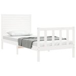 vidaXL Cadre de lit sans matelas blanc 90x200 cm bois de pin massif