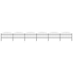 vidaXL Clôture de jardin à dessus en lance Acier (1-1 25)x10 2 m Noir