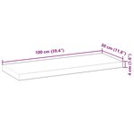 vidaXL Dessus de table 100x30x4 cm rectangulaire bois massif d'acacia