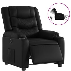 vidaXL Fauteuil inclinable électrique Noir Similicuir