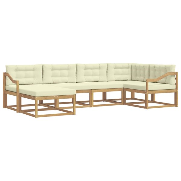 vidaXL Ensemble de canapés d'extérieur 5 Pièces Blanc et crème Polyester
