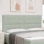 vidaXL Tête de lit Montage mural Gris clair 200 cm Velours