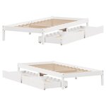 vidaXL Cadre de lit sans matelas blanc 75x190 cm bois de pin massif