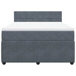 vidaXL Sommier à lattes de lit et matelas Gris foncé 160x200cm Velours