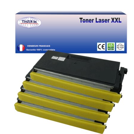 4 Toners compatibles avec Brother TN6600 pour Brother HL5070N, HL5130, HL5140- 6 000 pages - T3AZUR