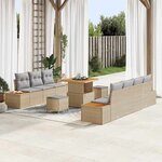 vidaXL Ensemble de canapé de jardin 10 Pièces Beige et Gris clair