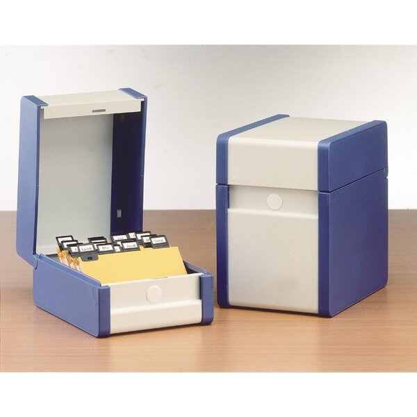 Boîte à fiches Provence A5 portrait bleu cobalt NOBO