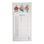 Calendrier Bloc Mensuel Mural 2024 - 16x33cm - Dessins Fleurs Modèle aléatoire*