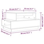 vidaXL Table basse Marron miel 80x55x40 5 cm Bois massif de pin