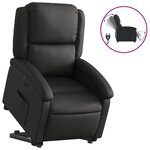 vidaXL Fauteuil inclinable électrique noir cuir véritable