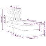 vidaXL Lit de rangement LED avec matelas Vert foncé 90 x 200 cm