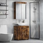 vidaXL Ensemble de mobilier de salle de bain TULUM Chêne fumé