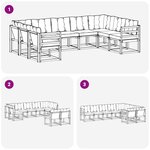 vidaXL Ensemble de canapés d'extérieur 9 Pièces Blanc et Beige