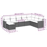 vidaXL Salon de jardin 8 Pièces avec coussins noir résine tressée